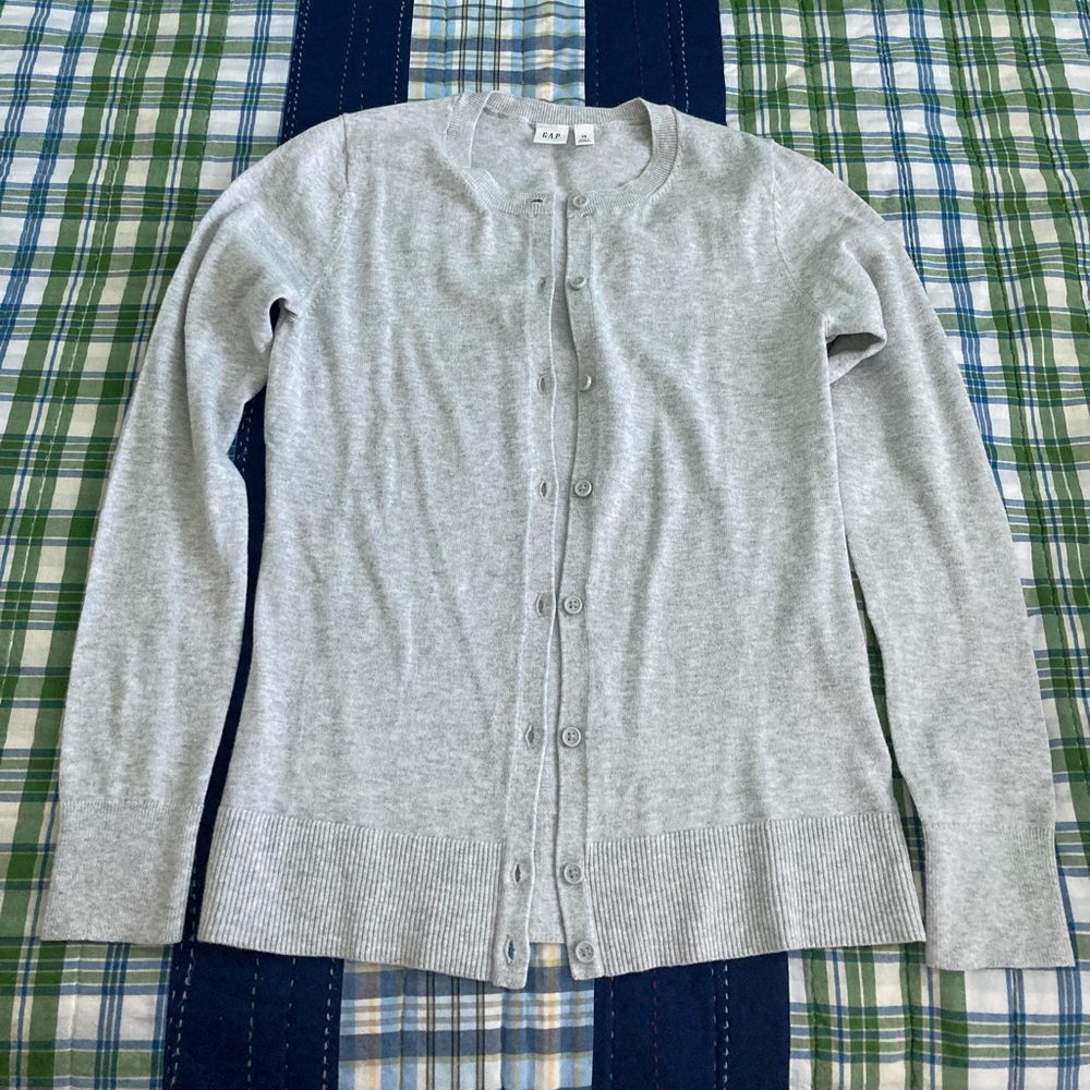 Gap Grey Button Up Knit Cardigan Sweater